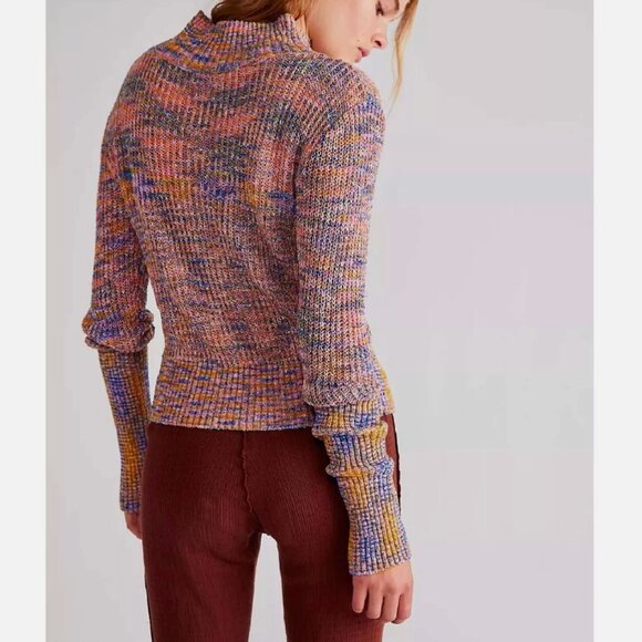 Free People Sweater blair spacedye pullover womens Pink (small) outdoor granola - Picture 4 of 6